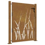 vidaXL Portail de jardin 105x155 cm acier corten conception d'herbe