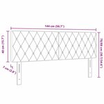 vidaXL Tête de Lit LED Argyle Gris foncé 144 cm Velours