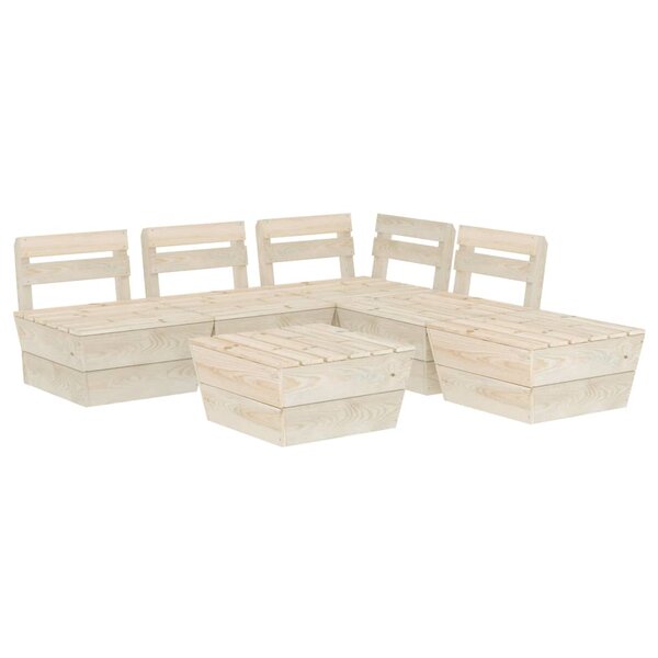 Salon de jardin meuble d'extérieur ensemble de mobilier palette 6 pièces bois d'épicéa imprégné 02_0018458