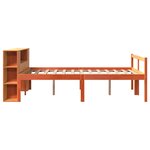 vidaXL Lit bibliothèque sans matelas cire marron 135x190cm bois massif