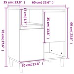 vidaXL Buffets 3 Pièces chêne fumé 60x35x70 cm bois d'ingénierie