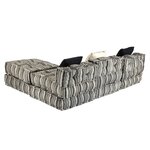 vidaXL Pouf modulaire à 3 places Gris rayé Tissu