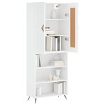 vidaXL Buffet haut Blanc 69 5x34x180 cm Bois d'ingénierie