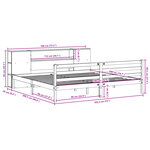 vidaXL Lit bibliothèque sans matelas blanc 180x200 cm bois pin massif
