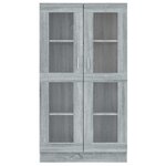 vidaXL Armoire à vitrine Sonoma gris 82 5x30 5x150cm Bois d'ingénierie