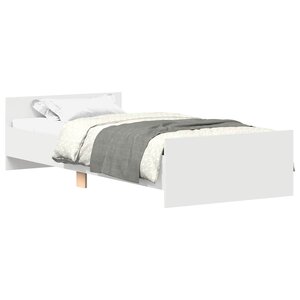 vidaXL Cadre de lit sans matelas blanc 75x190 cm bois d'ingénierie