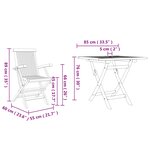 vidaXL Ensemble de salle à manger pour jardin 3 Pièces Marron
