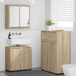 vidaXL Ensemble de mobilier de salle de bain 3 Pièces Chêne Sonoma
