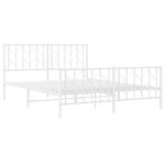 vidaXL Cadre de lit métal sans matelas et pied de lit blanc 150x200 cm