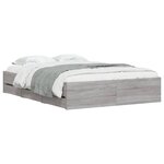 vidaXL Cadre de lit avec tiroirs sans matelas sonoma gris 120x200 cm