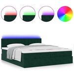 vidaXL Cadre de lit ottoman avec matelas vert foncé 160x200 cm velours