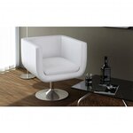 vidaXL Chaises de bar lot de 2 blanc similicuir
