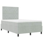 vidaXL Lit à ressort avec matelas et lumière LED Gris clair 120x200 cm Velours