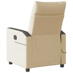 vidaXL Fauteuil inclinable de massage électrique crème tissu