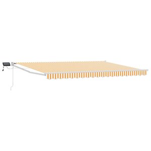 vidaXL Store rétractable manuel avec LEDs Orange et Blanc 4 5 × 3 m