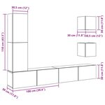 vidaXL Ensemble de meuble TV mural 5 Pièces chêne artisanal