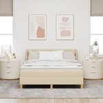 vidaXL Lit à ressort avec matelas crème  140 x 190 cm  tissu