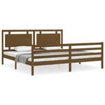 vidaXL Cadre de lit sans matelas marron miel 200x200 cm bois massif