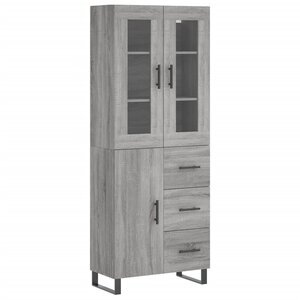vidaXL Buffet haut Sonoma gris 69 5x34x180 cm Bois d'ingénierie