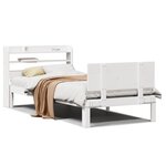 vidaXL Cadre de lit avec tête de lit sans matelas blanc 90x190 cm