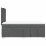 vidaXL Sommier à lattes de lit avec matelas Gris foncé 80x200 cm Tissu