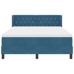Lit avec sommier et matelas vidaXL Bleu Foncé 140x190 cm Velours