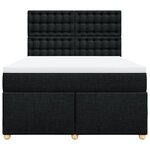 vidaXL Sommier à lattes de lit avec matelas Noir 160x200 cm Tissu