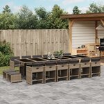vidaXL Ensemble à manger de jardin 17 Pièces et coussins résine tressée