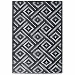 vidaXL Tapis d'extérieur ARAKIL blanc et noir 140 x 200 cm PP