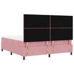 Lit box spring vidaXL avec matelas rose super king en velours