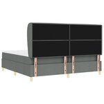 Lit box spring vidaXL avec matelas gris foncé 200x200 cm en tissu