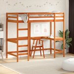 vidaXL Lit superposé sans matelas cire marron 90x190 cm pin massif