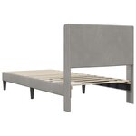 vidaXL Cadre de lit avec tête de lit Gris clair 90 x 190 cm Velours