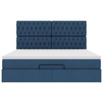 VidaXL Cadre de lit ottoman avec matelas bleu 180x200 cm tissu