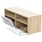 vidaXL Meubles TV 2 Pièces Bois d’ingénierie 95x35x36 cm Chêne et blanc