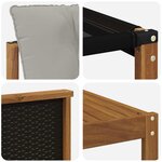 vidaXL Ensemble de canapés d'extérieur 11 pc Naturel et Gris clair