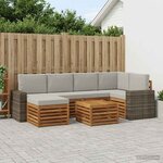 vidaXL Ensemble de canapé d'angle 7 Pièces Naturel et gris clair