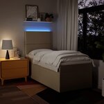 vidaXL Sommier à lattes de lit avec matelas Crème 100x200 cm Tissu