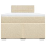 vidaXL Sommier à lattes de lit avec matelas crème 120x190 cm tissu