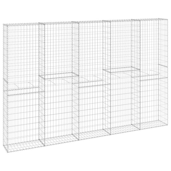 vidaXL Mur en gabion avec couvercles Acier galvanisé 300x30x200 cm