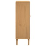 vidaXL Armoire à chaussures SENJA aspect rotin marron bois massif