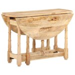 vidaXL Table à manger Rond 110x76 cm Bois de manguier massif