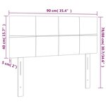 vidaXL Tête de lit à LED Gris clair 90x5x78/88 cm Velours