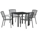 vidaXL Set de salle à manger de jardin 5 pièces en acier anthracite