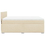 vidaXL Sommier à lattes de lit avec matelas Crème 160x200 cm Tissu