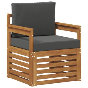 vidaXL Canapé d’extérieur Bois d'acacia massif et polyester Naturel