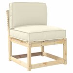 vidaXL Set de coussins de palette 2 Pièces Crème Tissu Oxford