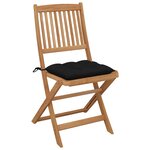 vidaXL Chaises pliables de jardin lot de 8 avec coussins Bois d'acacia