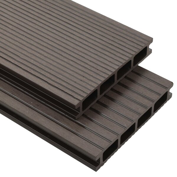 vidaXL Panneaux de terrasse creux WPC 10 m² 2 2 m Marron foncé