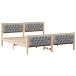vidaXL Cadre de lit Gris clair 160 x 200 cm Pin massif